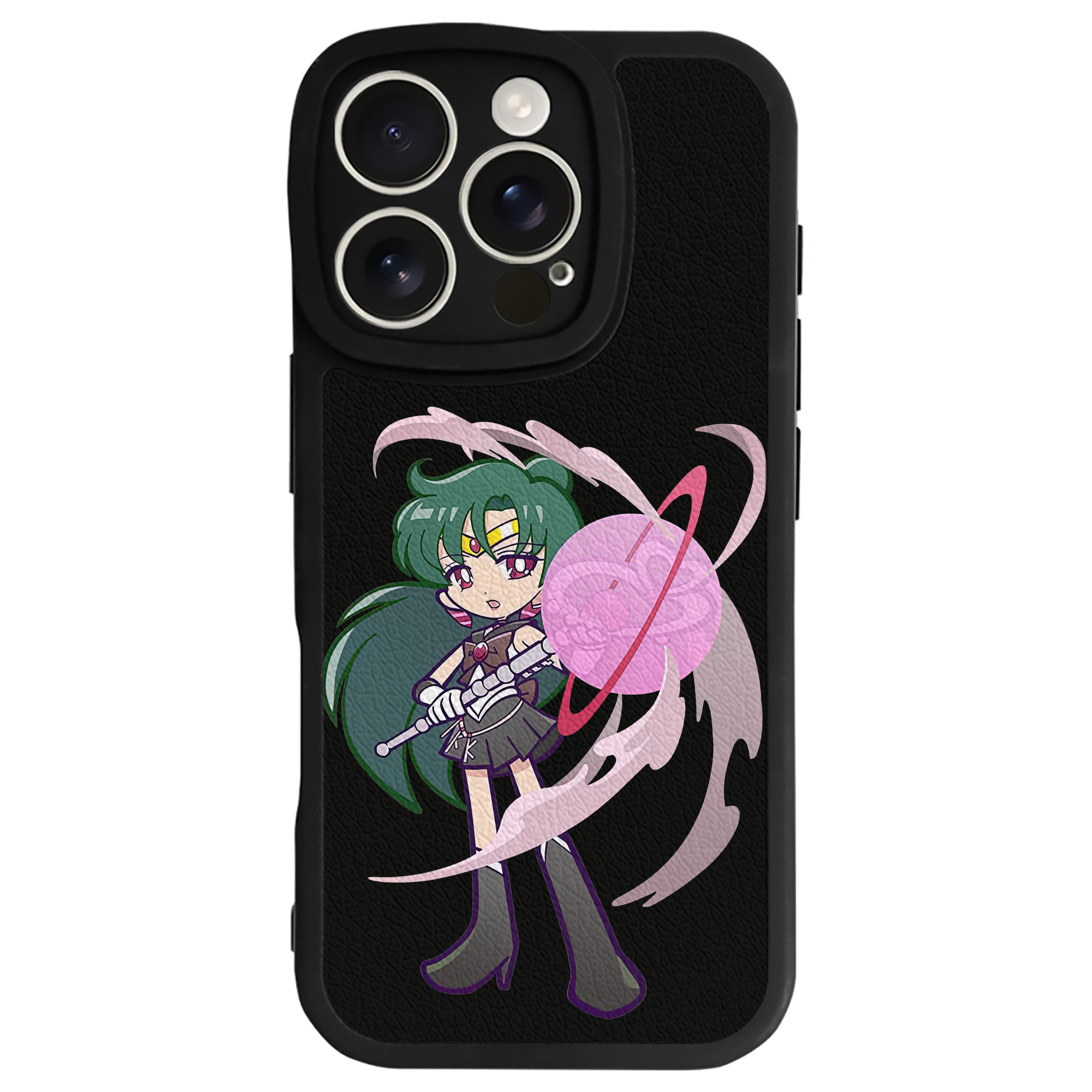 （画像用） 美少女戦士セーラームーン 冥王せつな Sailor Moon Meiou Setsuna 【iPhone 16シリーズ対応】シリコンスマホケース（レザー調） 材質：シリコン
